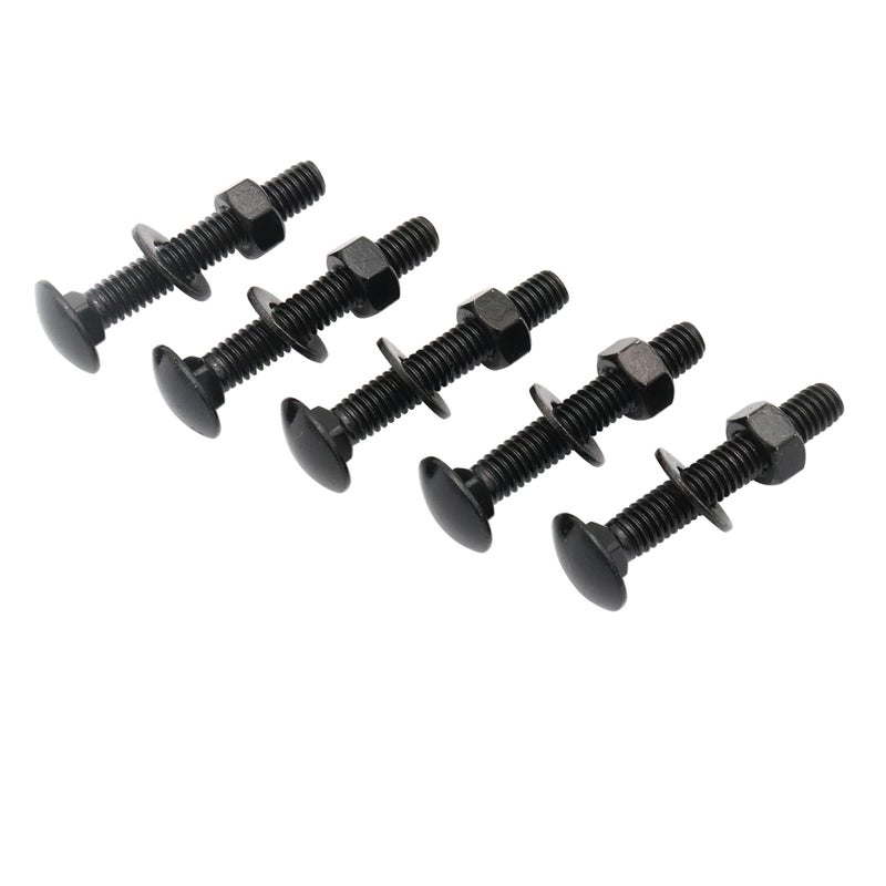 SCXCLY 10 Sets Carriage Bolts Screws, (5/16-18 x 2") Round Head, Square Neck, with (Hex Nuts & Flat Washers), 304 Stainless Steel, Galvanizing (Black) - Image 1